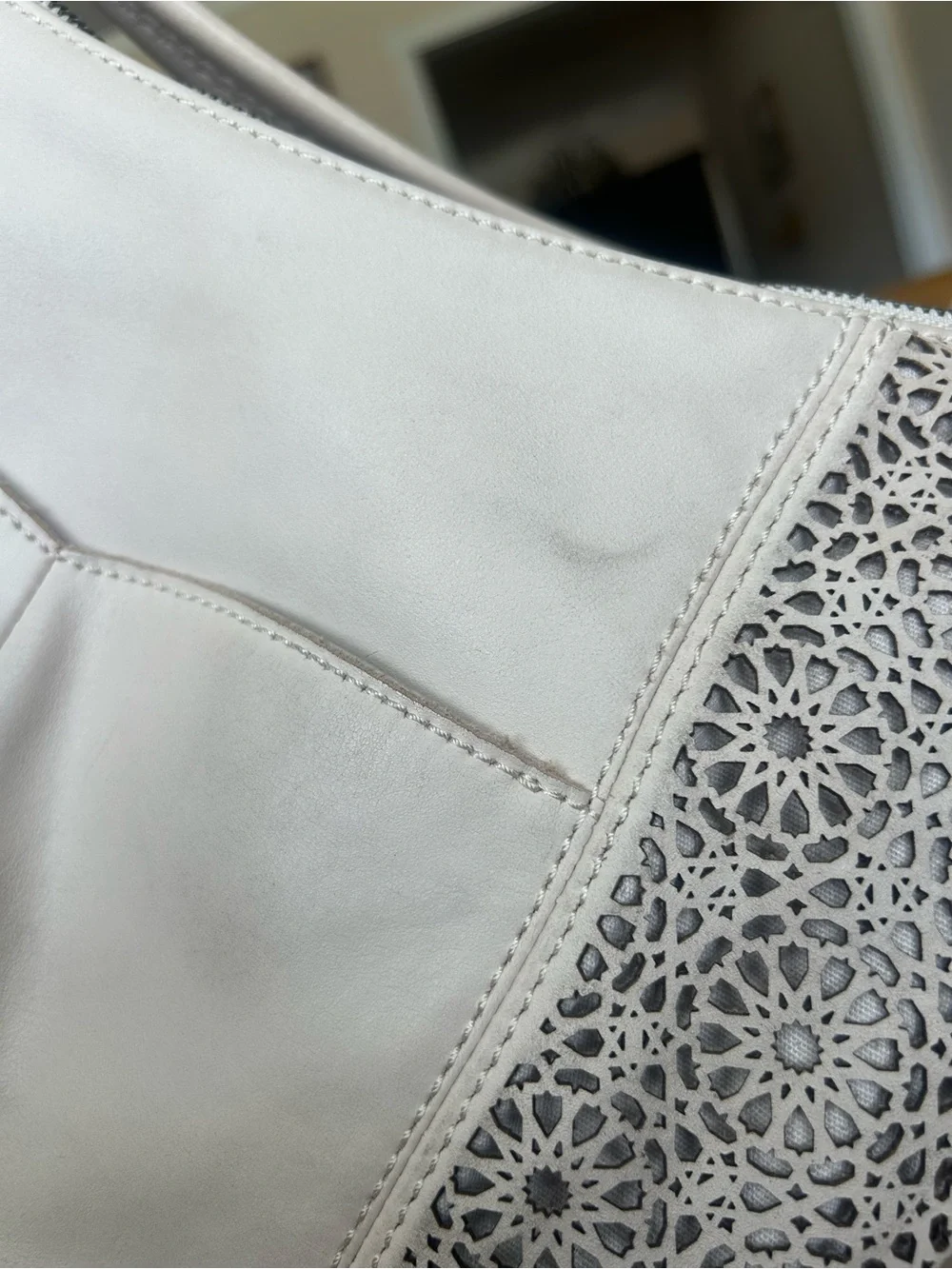 The Sak Cream Laser-Cut Leather Hobo Bag - Women